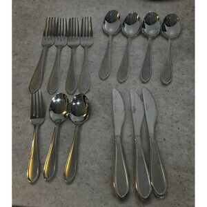 Cambridge Silversmiths Yardena Sand 14 Pieces Flatware Stainless Forks Spoons